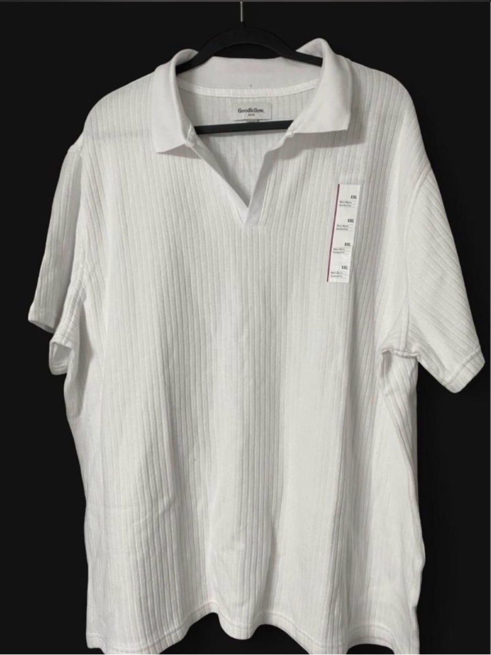 Goodfellow & Co White Ribbed Short-Sleeve Polo